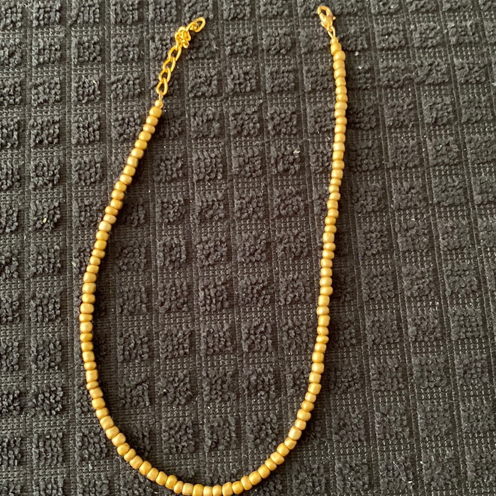 Handmade gold matte finished beaded necklace , never worn